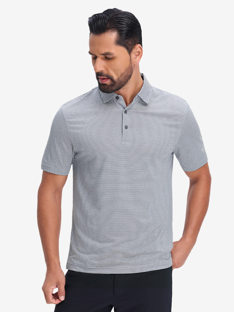 Comfy Breathable Pin-Stripe Golf Polos