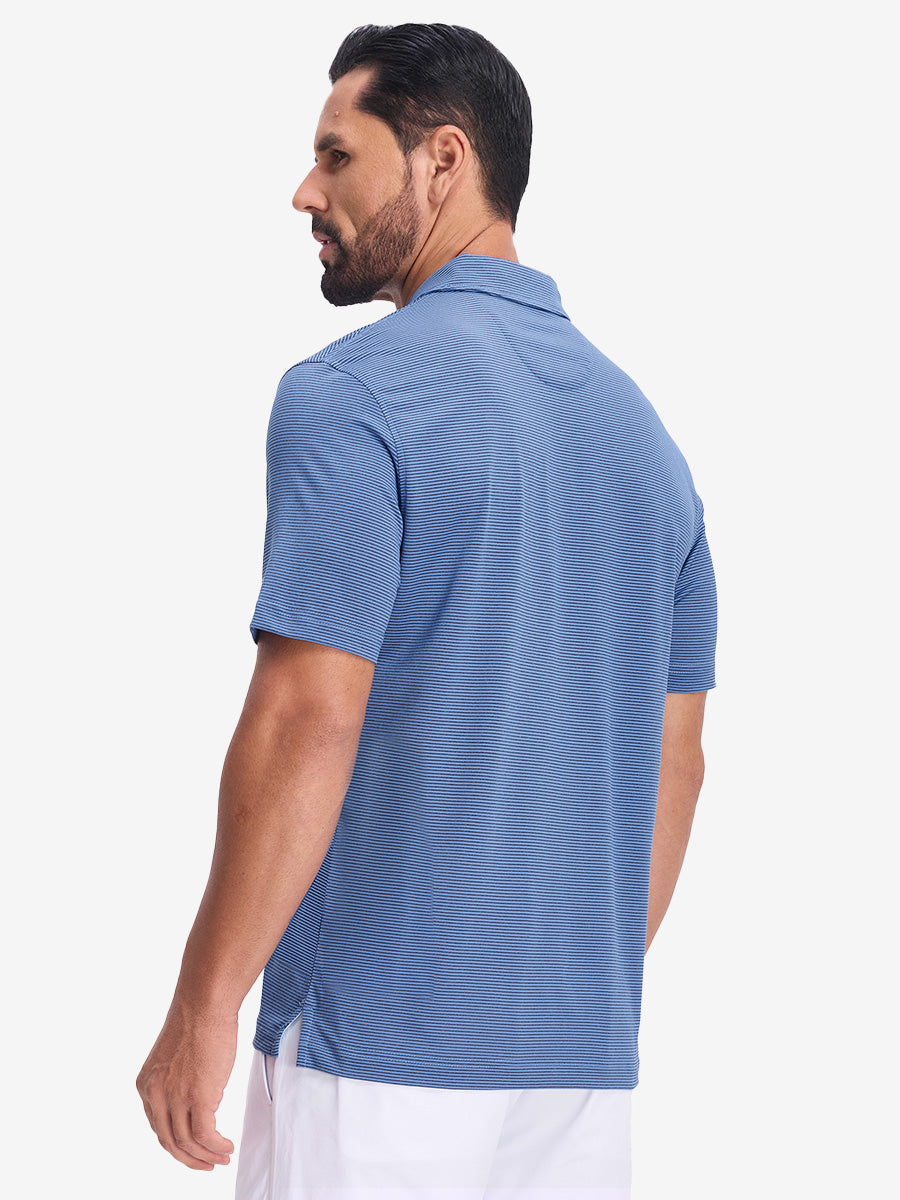 Comfy Breathable Pin-Stripe Golf Polos