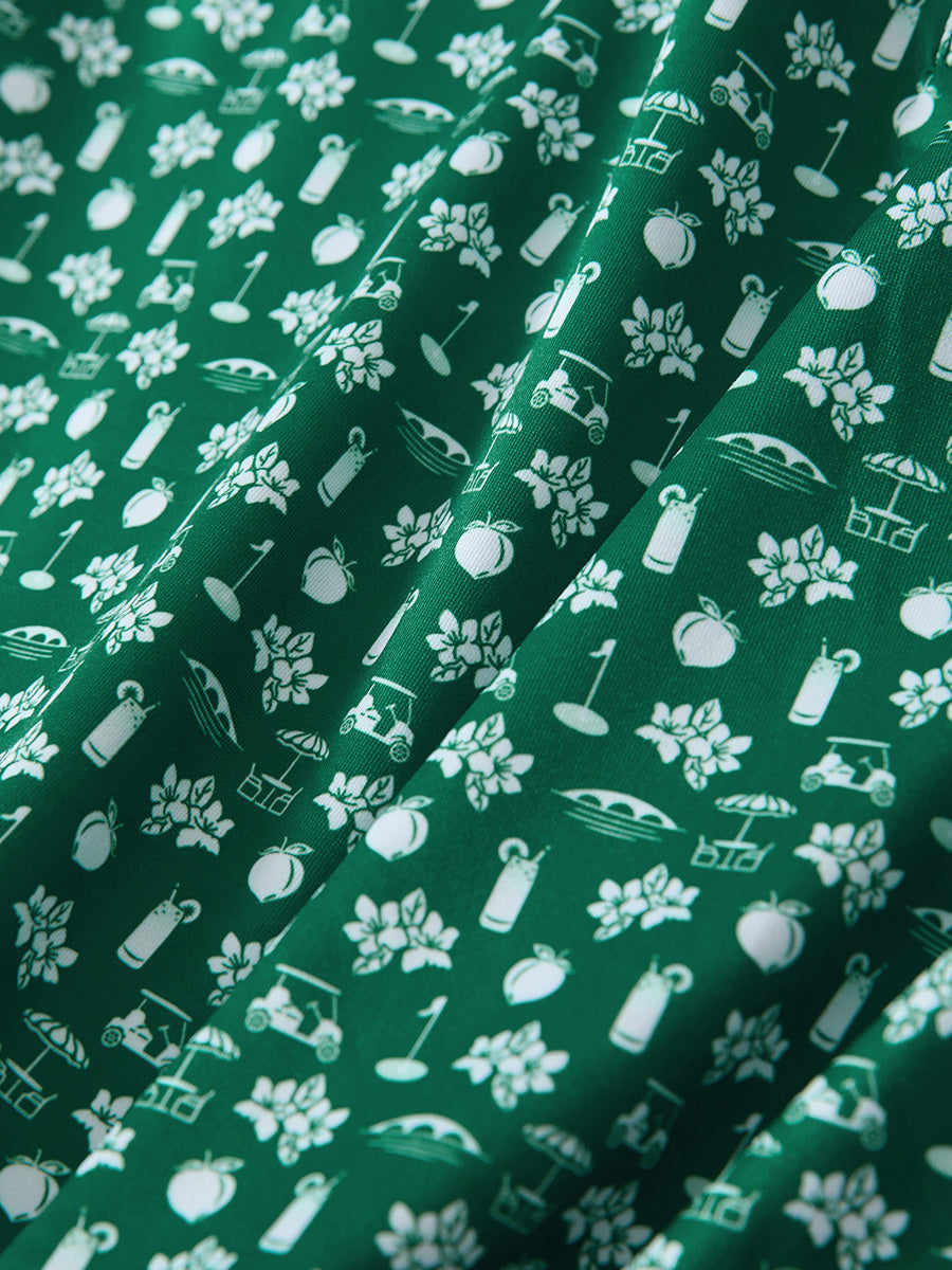 4 Way Stretch Print Collared Polo Shirts