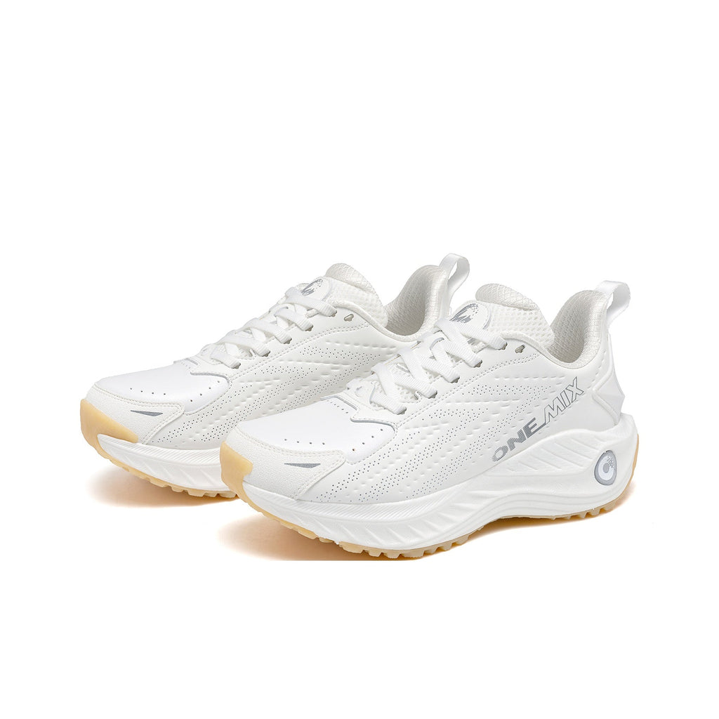 ONEMIX Unisex Wide-Fit Nappa Leather Air-Cushioned Running Shoes