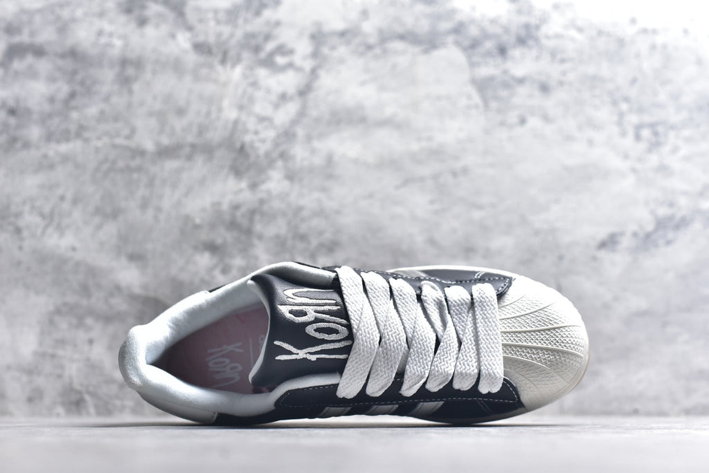 Korn x Adidas Originals Superstar Black White Shell Toe Low-Top Sneaker – Unisex | Style No. IH1313